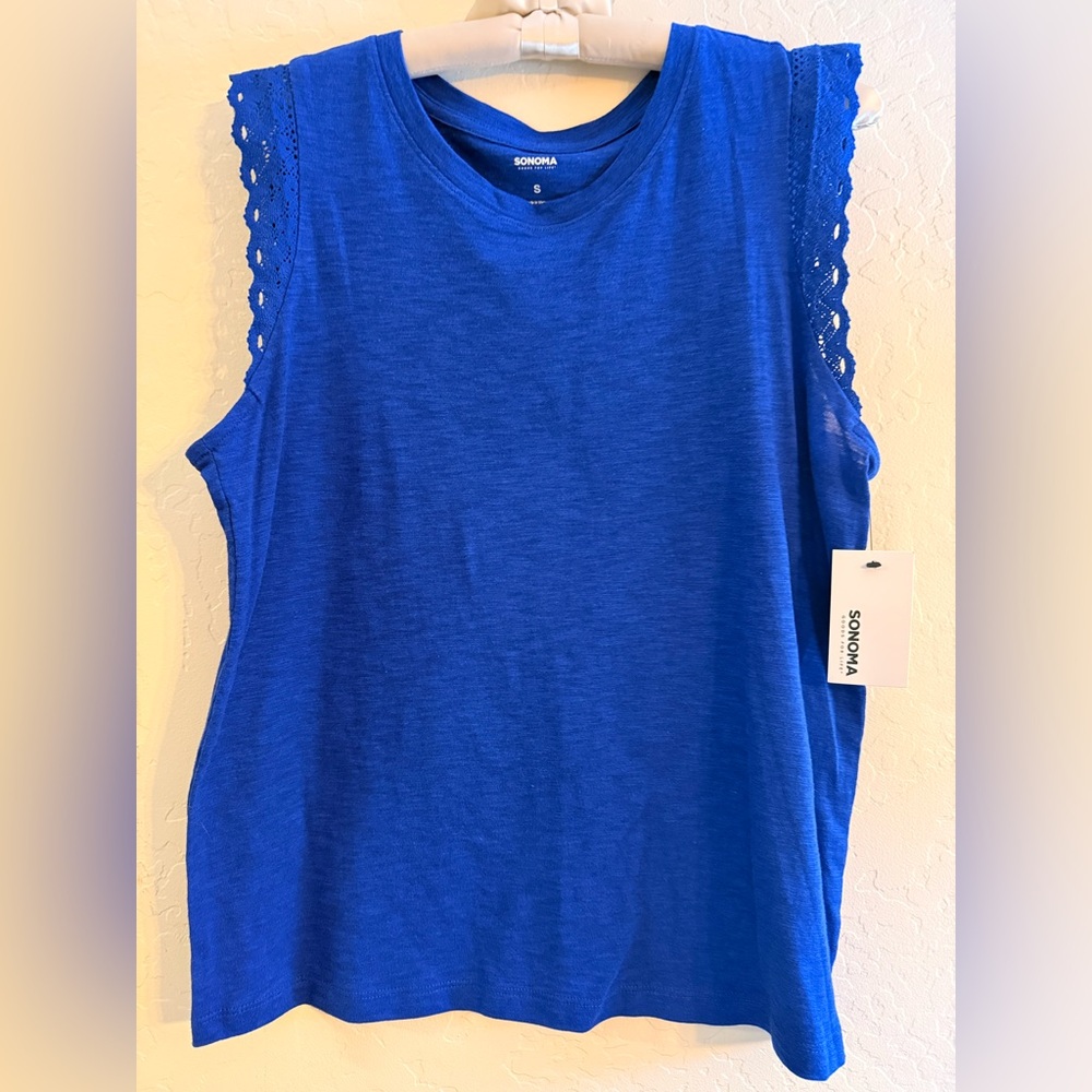 Sonoma Women's Vibrant Blue Lace Tank Top